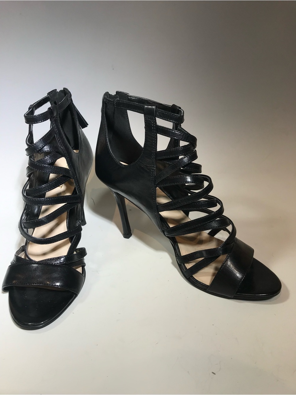 Nine West Black Leather Strappy High-Heel Sandals - Women's 8 M- New
